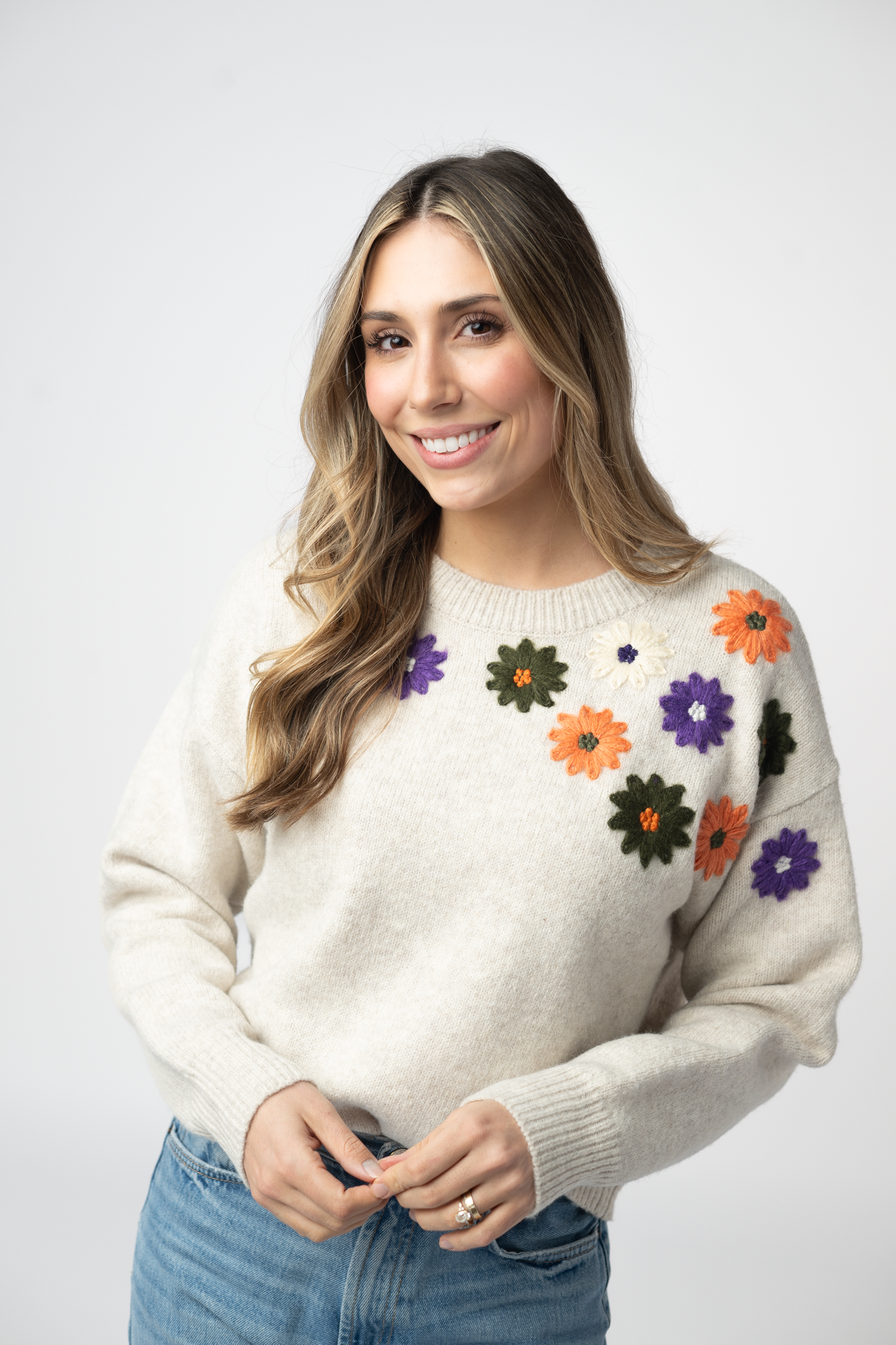 PREBOOK Fall Floral Sweater - Beige