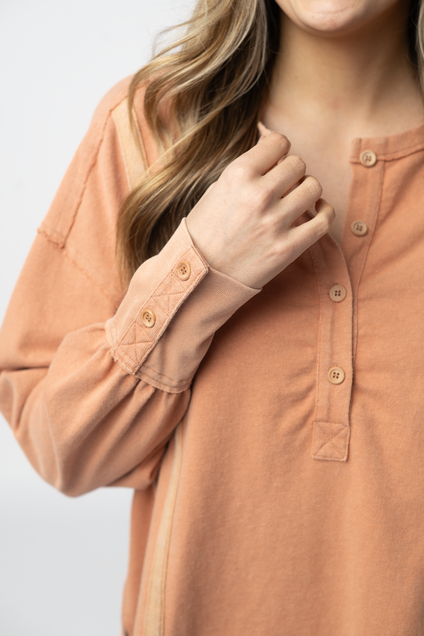 PREBOOK Heidi Henley Long Sleeve Top - Terra Cotta