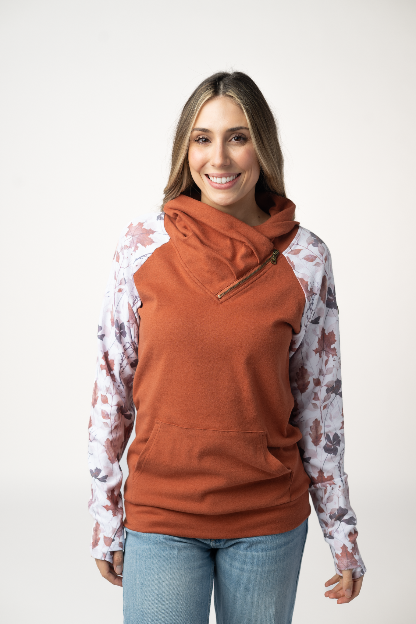 PREBOOK Classic Zoey ZipCowl Sweatshirt - Maple and Fall Foliage