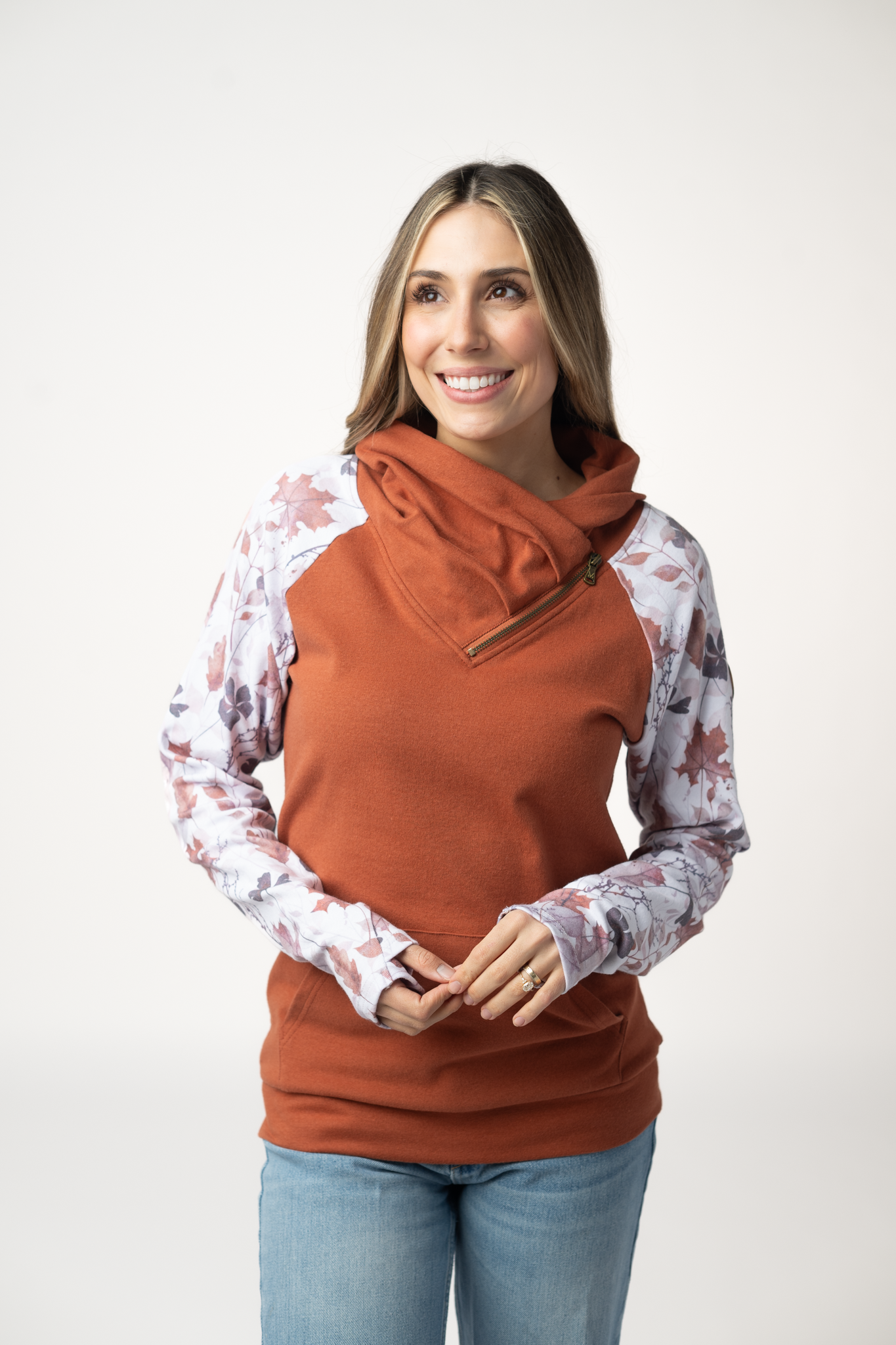 PREBOOK Classic Zoey ZipCowl Sweatshirt - Maple and Fall Foliage