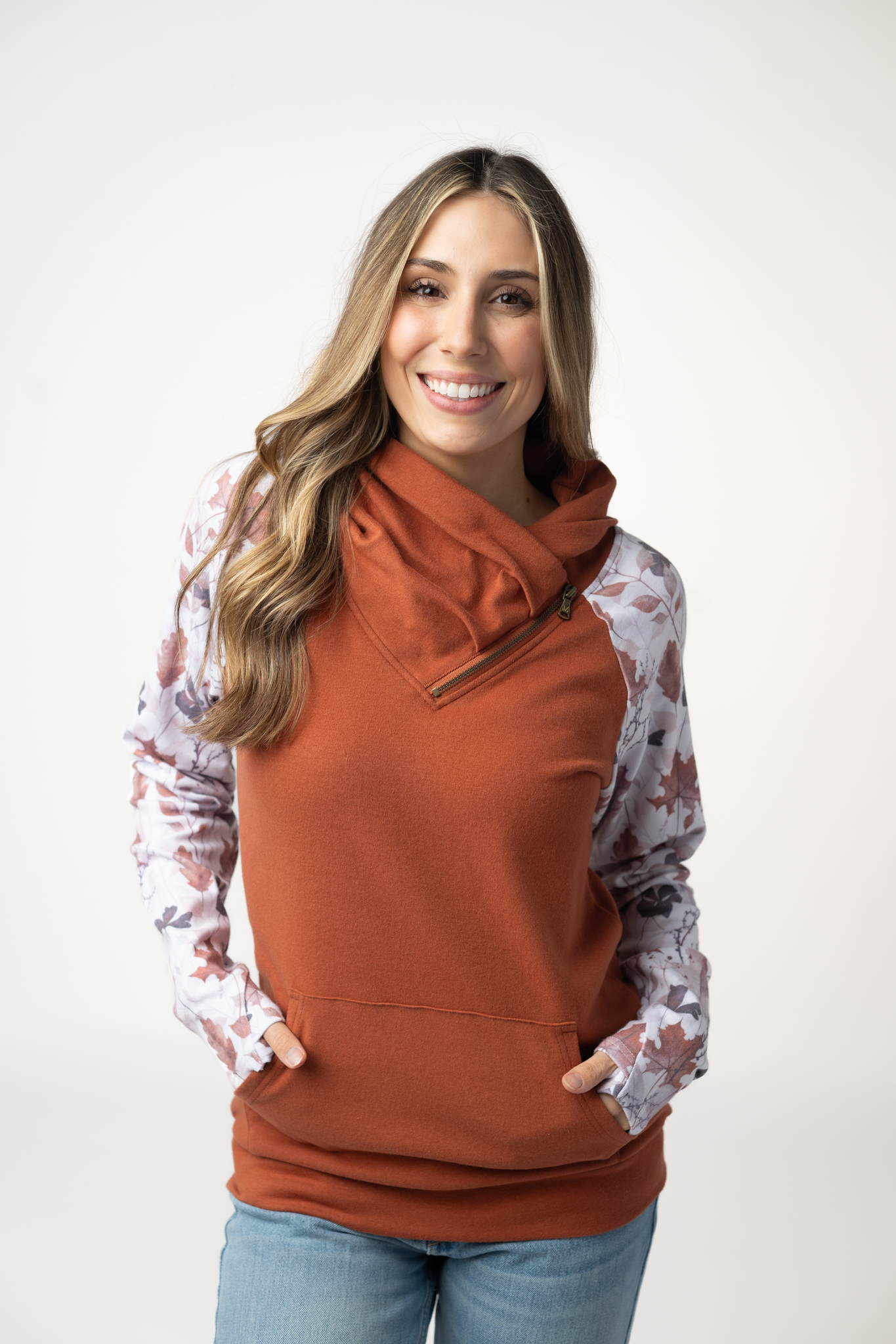 PREBOOK Classic Zoey ZipCowl Sweatshirt - Maple and Fall Foliage