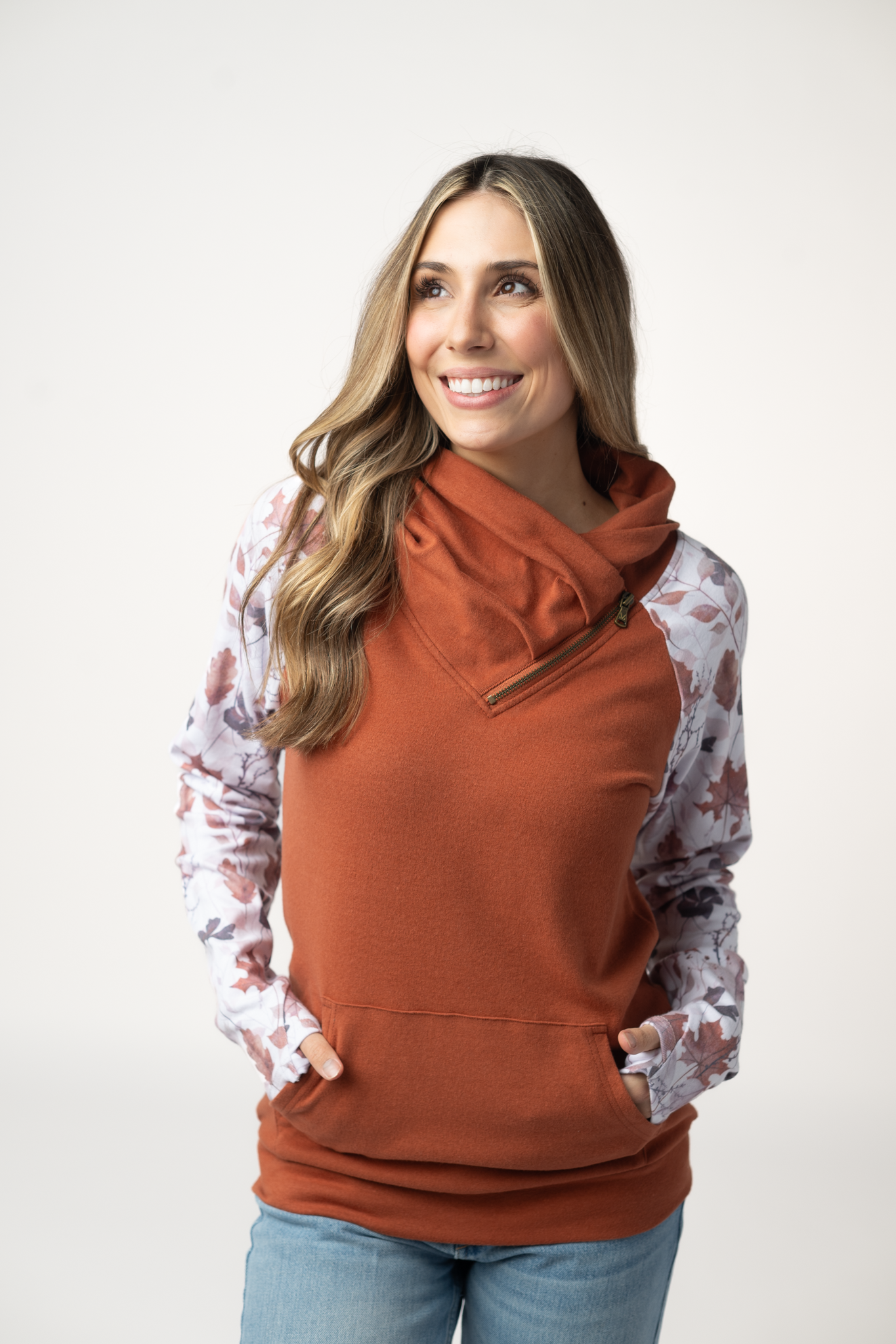 PREBOOK Classic Zoey ZipCowl Sweatshirt - Maple and Fall Foliage