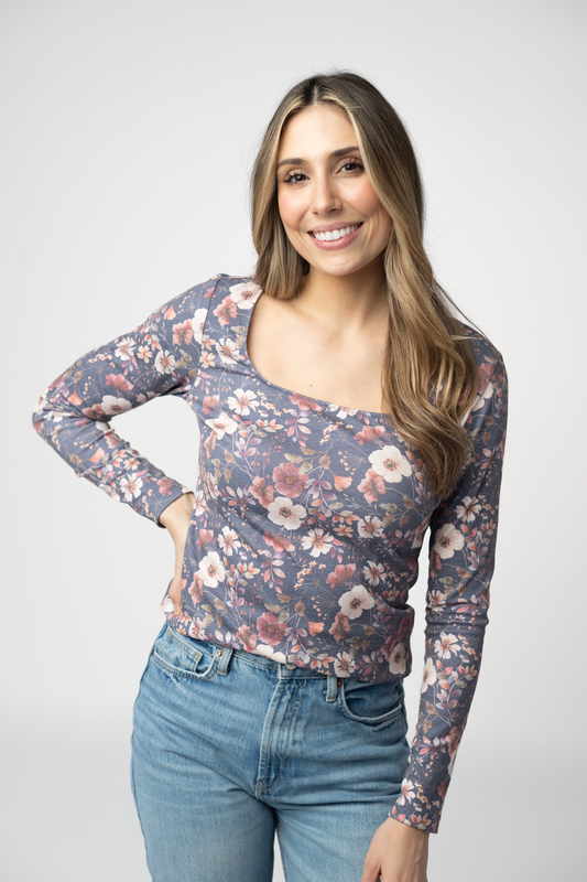 PREBOOK Alyssa Long Sleeve Top - Blushwood Floral