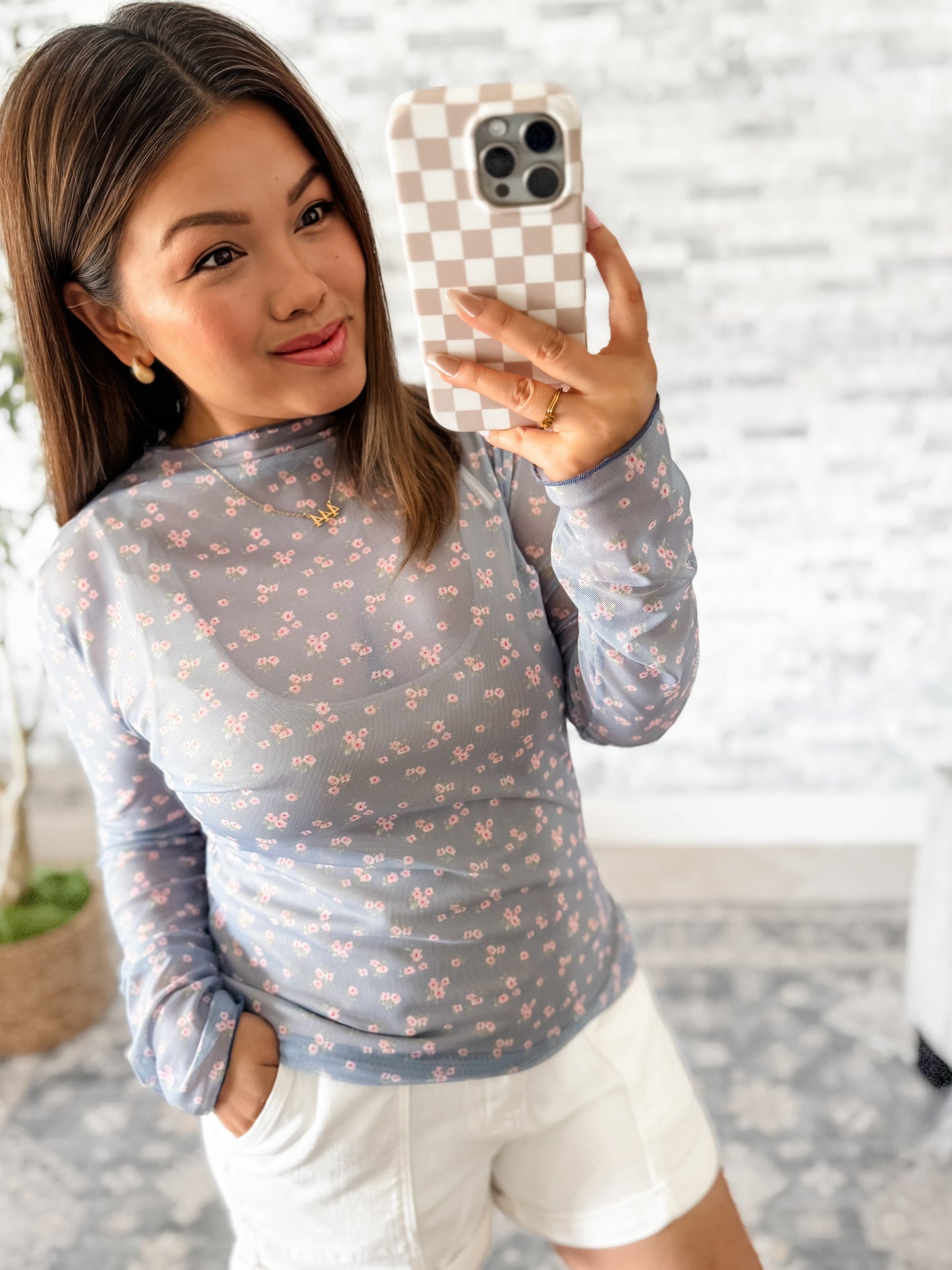 OH MY DARLING MESH FLORAL TOP