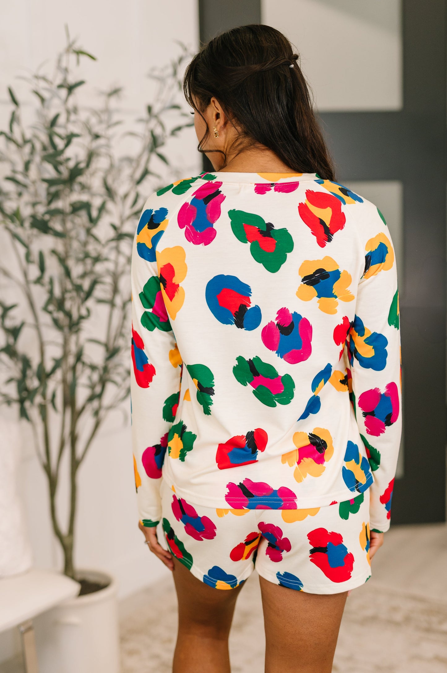 FOREVER YOUNG ABSTRACT CHEETAH TOP & SHORTS SRT
