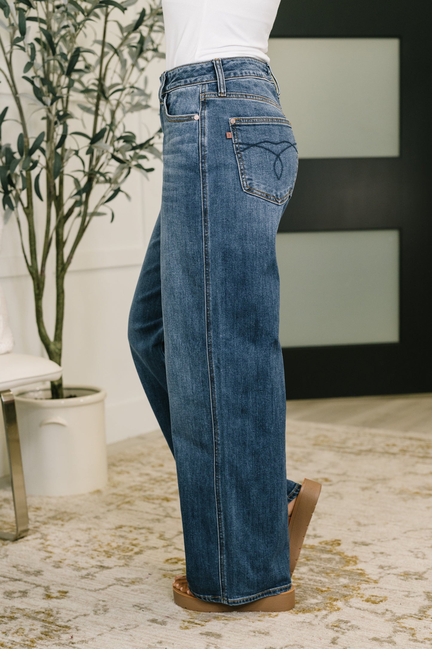 JUDY BLUE HIGH RISE DARK BAGGY JEANS