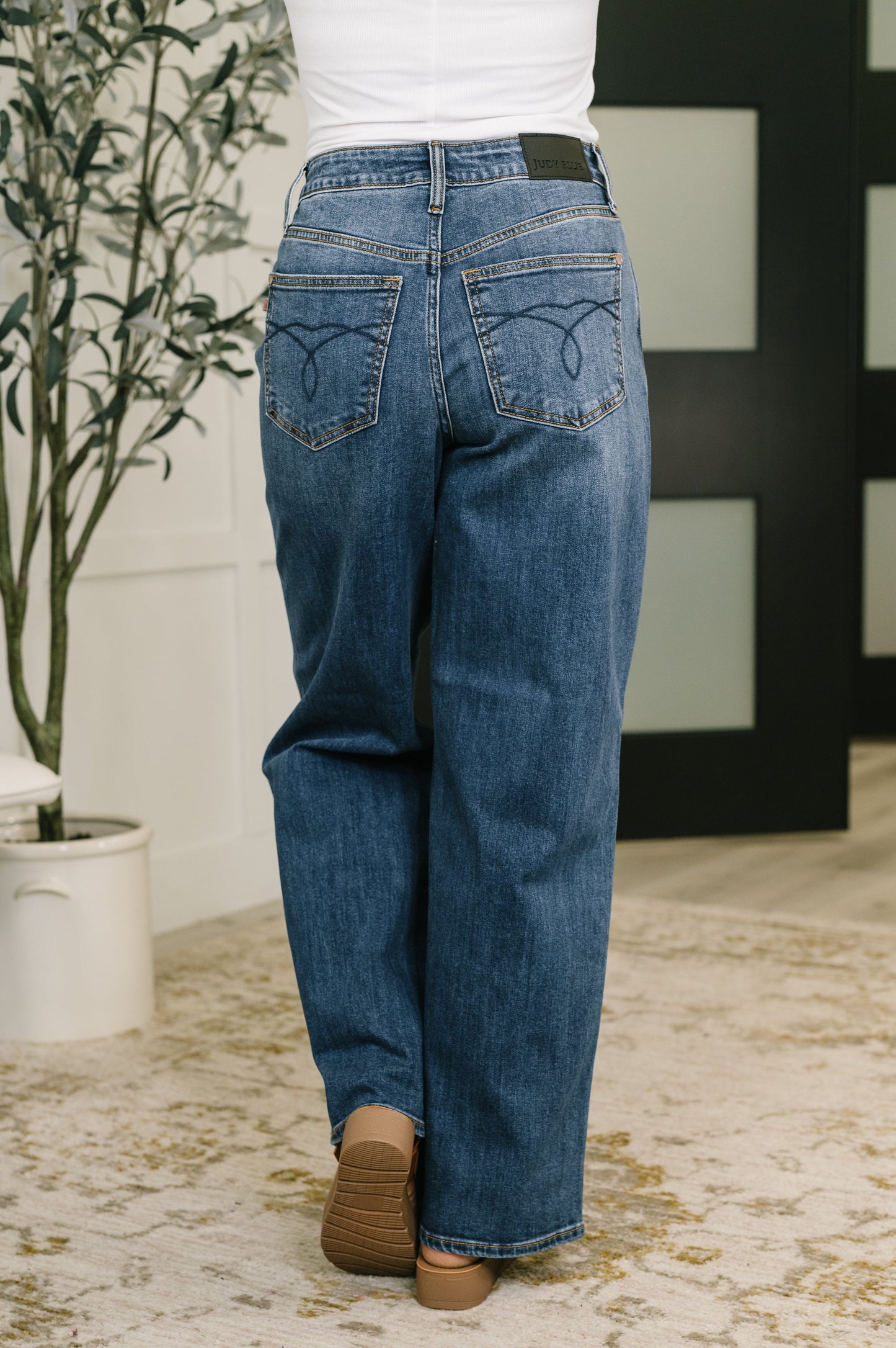 JUDY BLUE HIGH RISE DARK BAGGY JEANS
