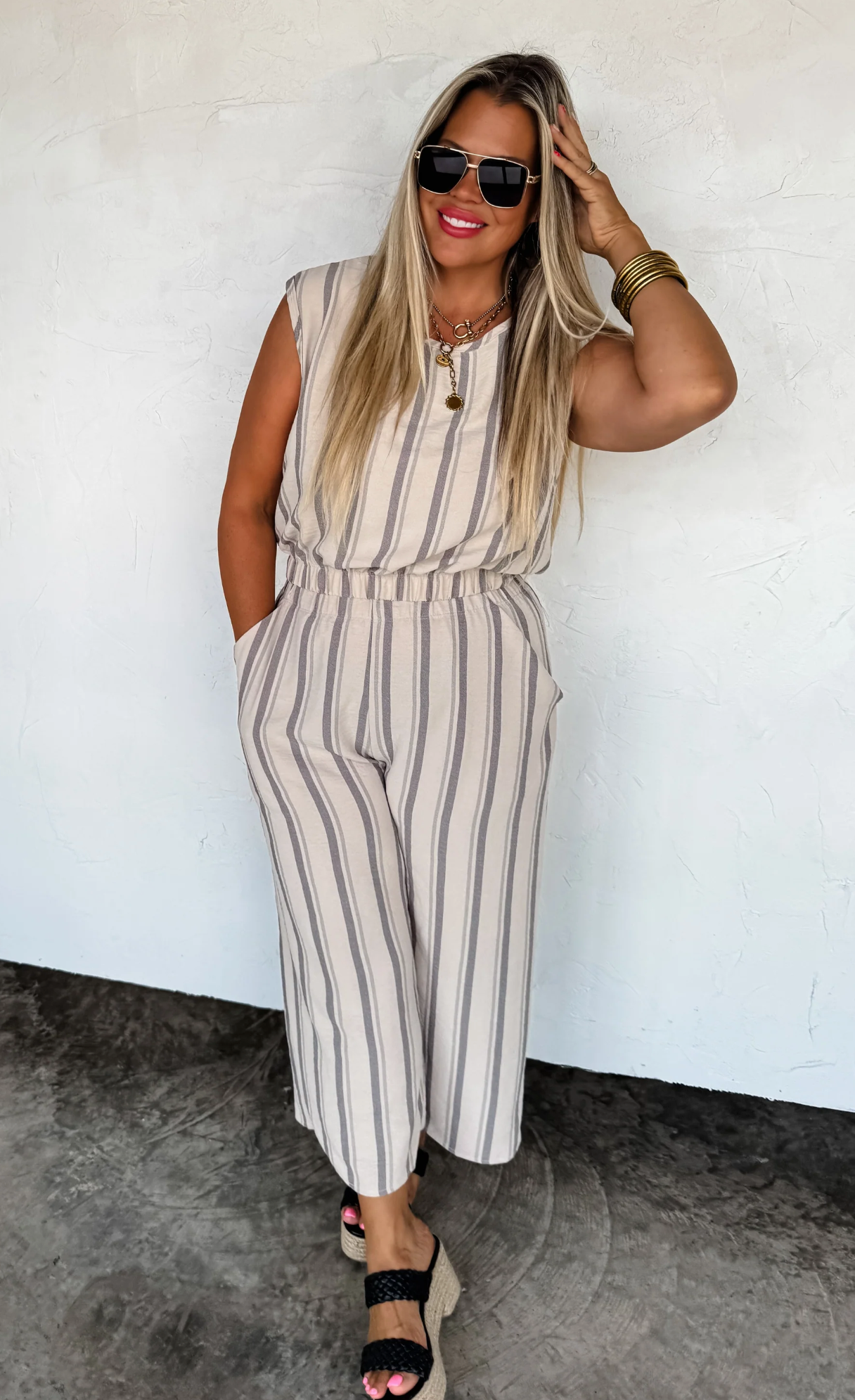 CALABASAS CROP PANT SET in SAND