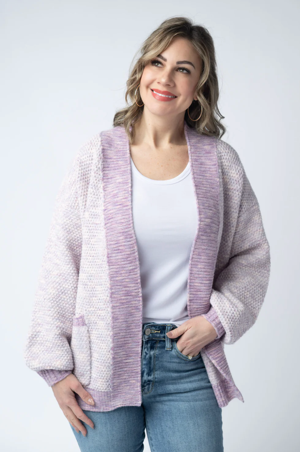 KINSLEY CARDIGAN - PURPLE MIX