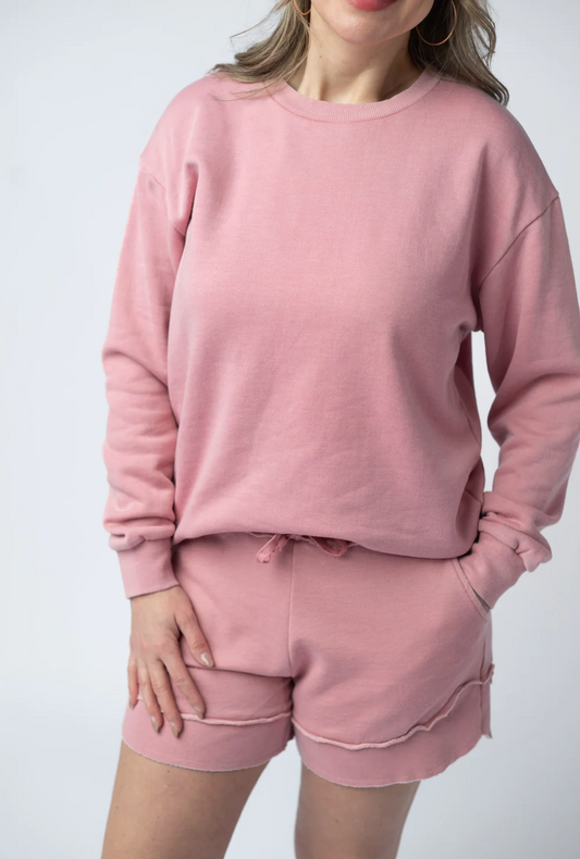 VINTAGE WASH STEVIE SHORTS - DUSTY PINK