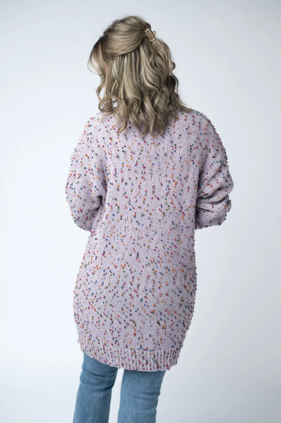 CARLY CONFETTI CARDIGAN - LAVENDER