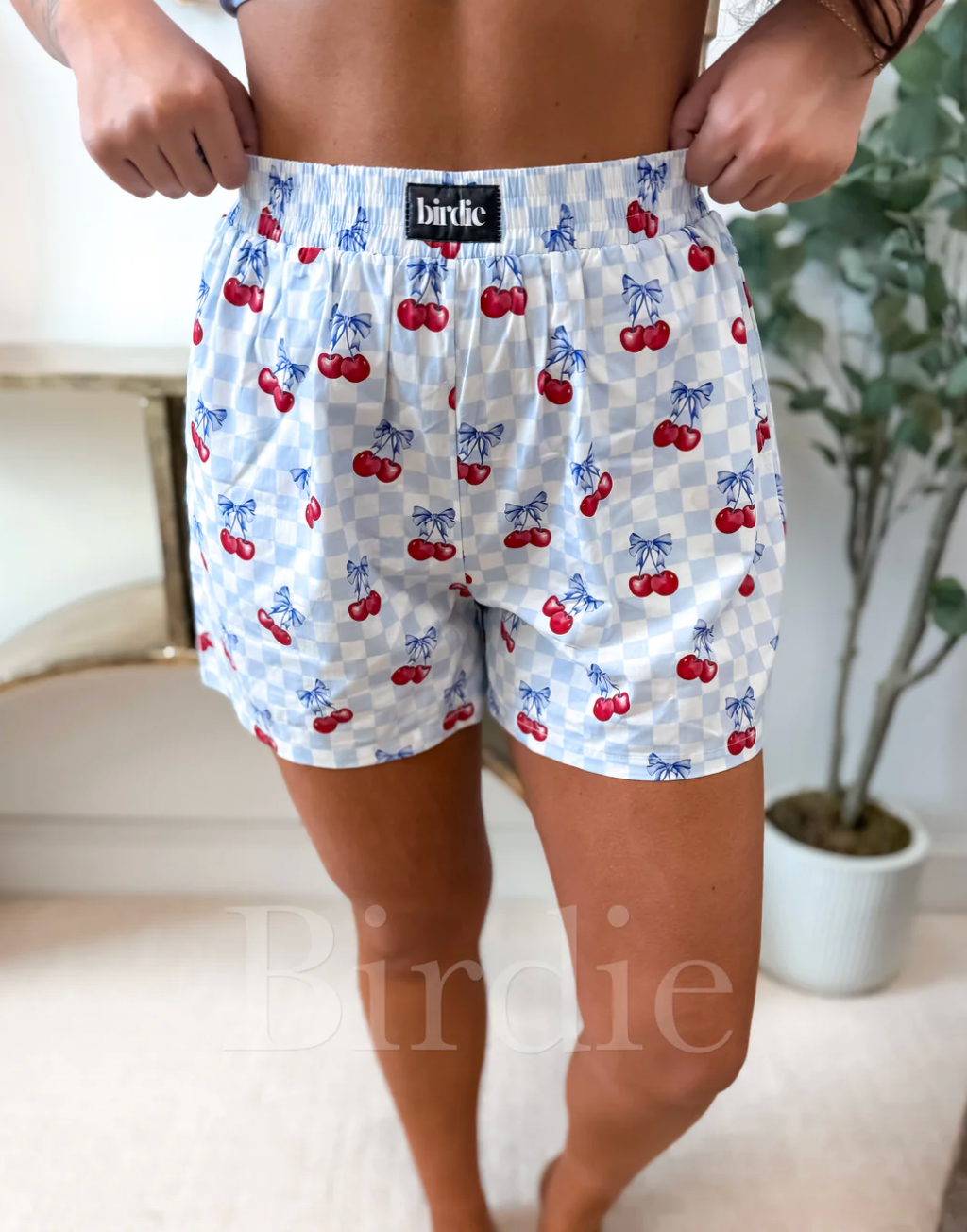 COTTON BOXER SHORTS in CHERRY BELLE