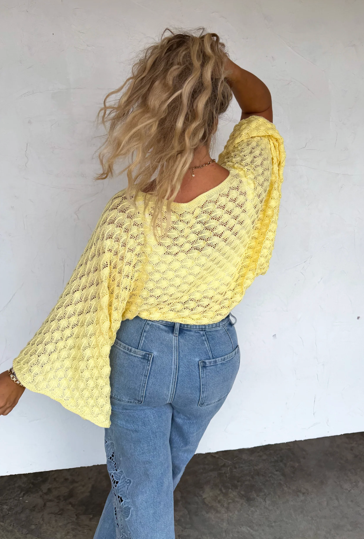 FREE SPIRIT BELL SLEEVE TOP in YELLOW