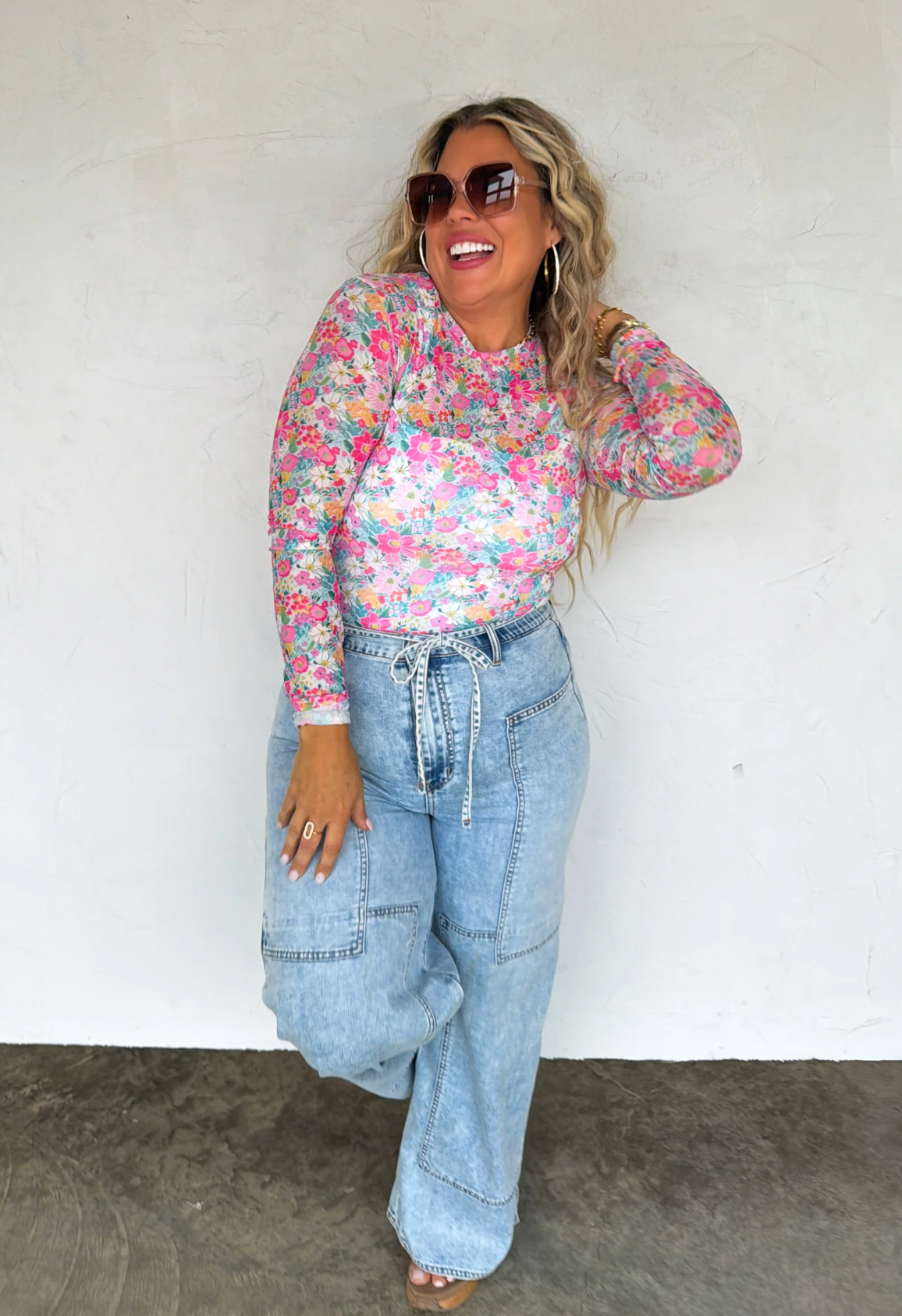 DRESS IT UP MESH TOPS - PINK FLORAL