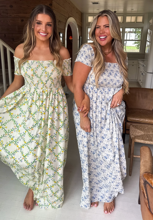 *PREORDER* SPRING MADELINE FLORAL DRESS - TWO COLORS