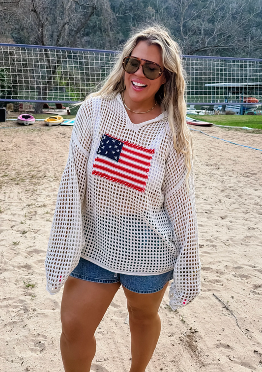 *PREORDER* FREEDOM FLAG PATCH HOODED PULLOVER - FOUR COLORS