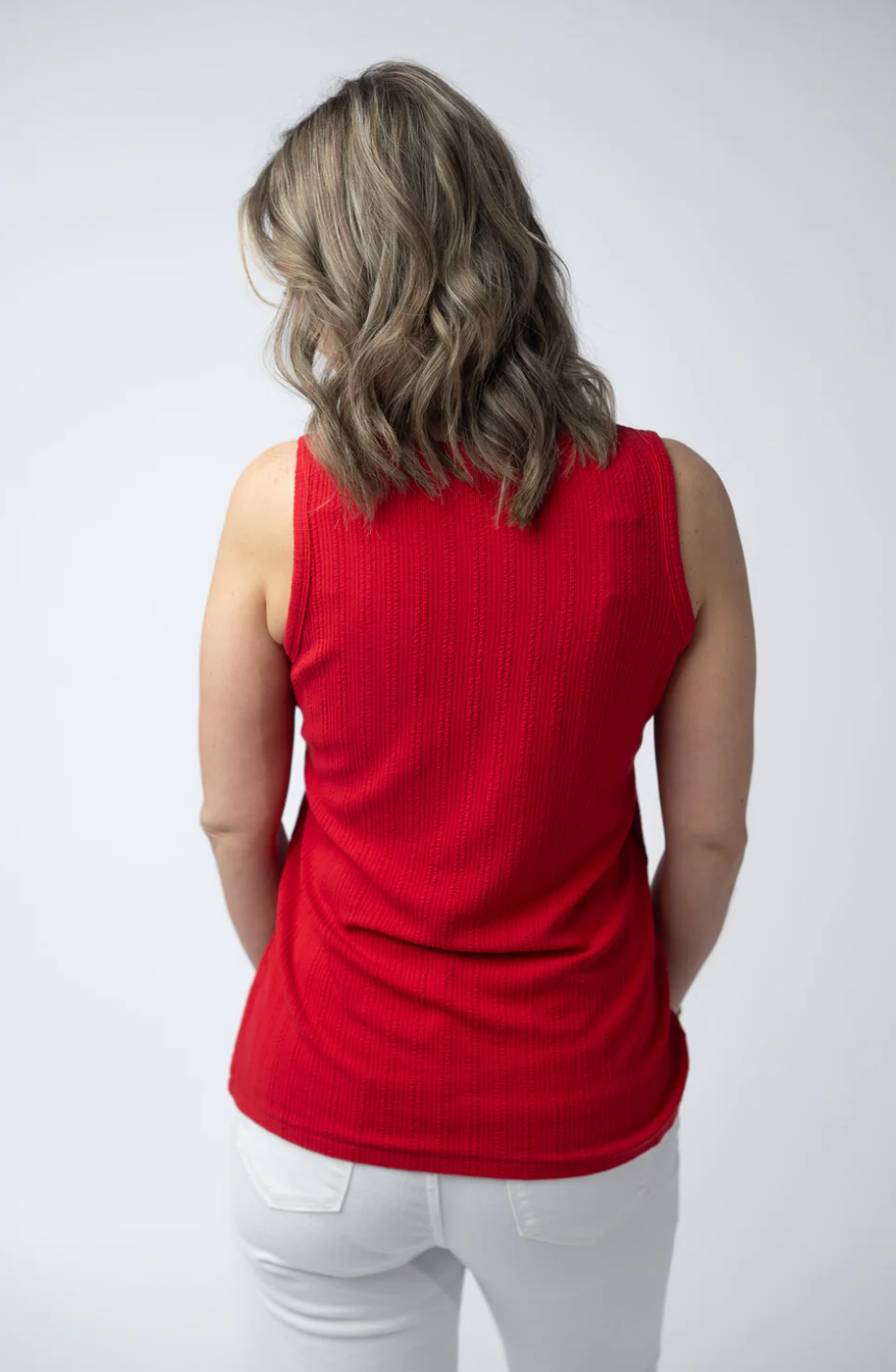 Mila Zipper Tank - Red