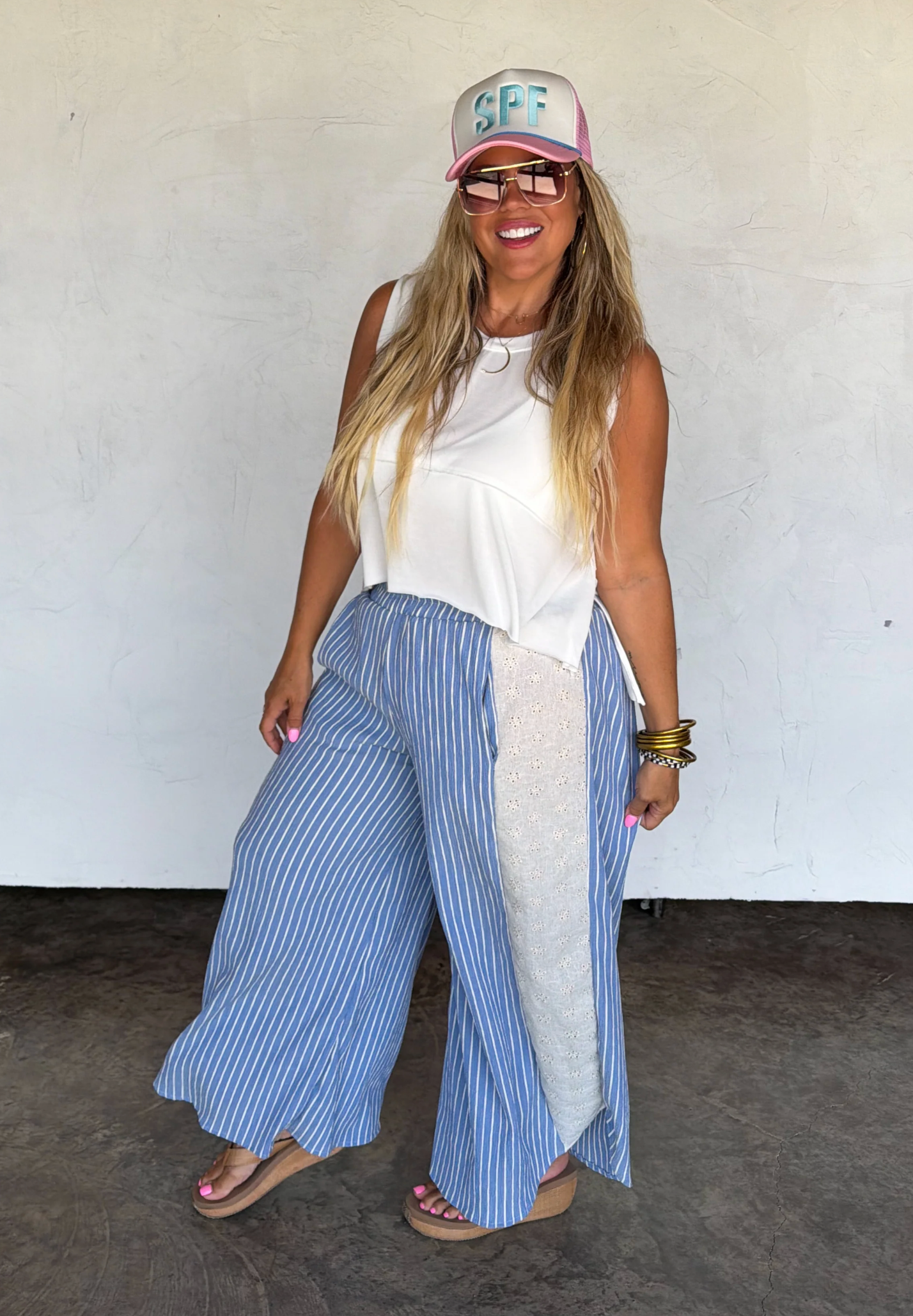 *PREORDER* WEEKEND ESCAPE LACE SIDE WIDE LEG PANTS - TWO COLORS
