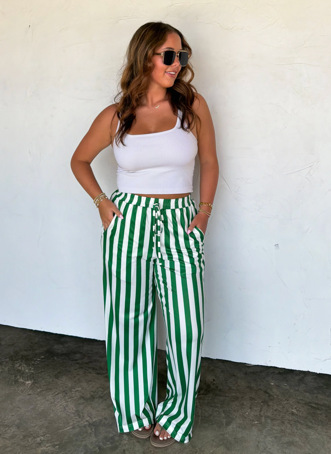*PREORDER* STRIPE HADDIE WIDE LEG PANTS - TWO COLORS