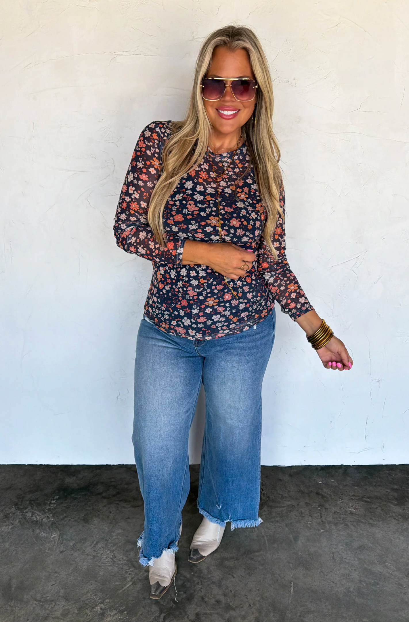 *PREORDER* FALL FLORAL DRESS IT UP MESH TOPS- THREE COLORS