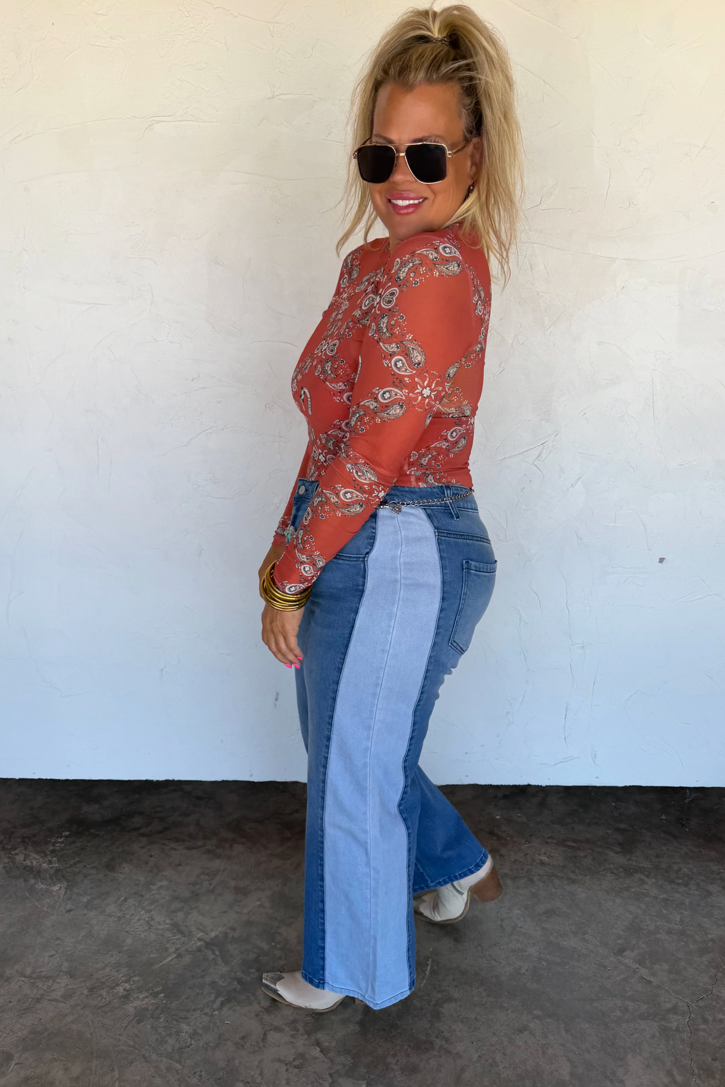 *PREORDER* TWO TONE DENIM JEANS