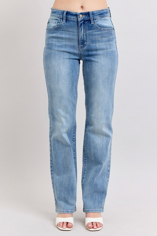 JUDY BLUE MID RISE 90s STRAIGHT LEG NON DISTRESSED JEANS