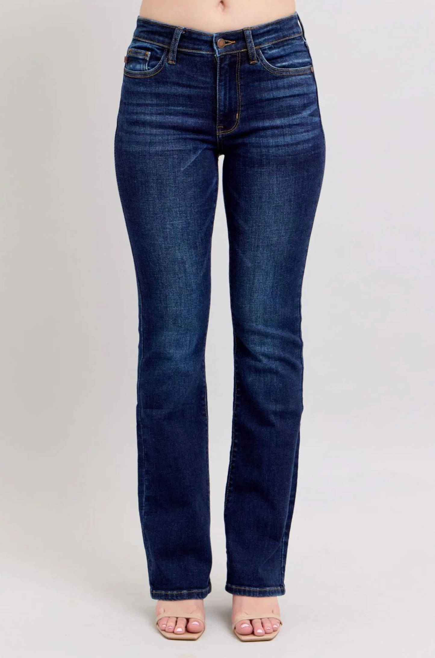 JUDY BLUE PETITE MID RISE DARK WASH BOOTCUT JEANS