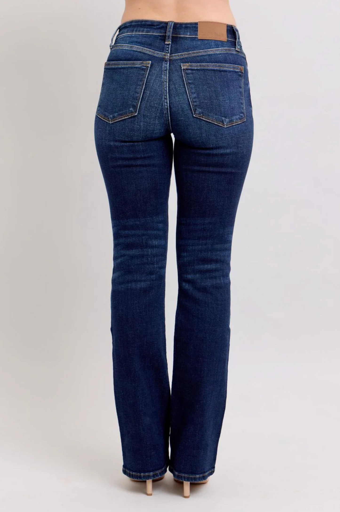 JUDY BLUE PETITE MID RISE DARK WASH BOOTCUT JEANS