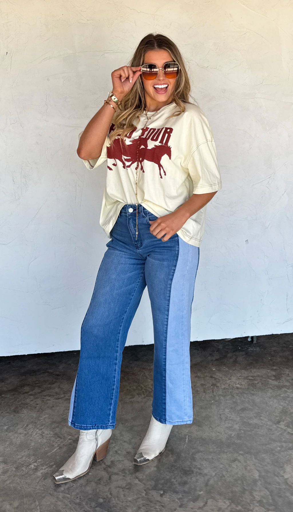 *PREORDER* TWO TONE DENIM JEANS