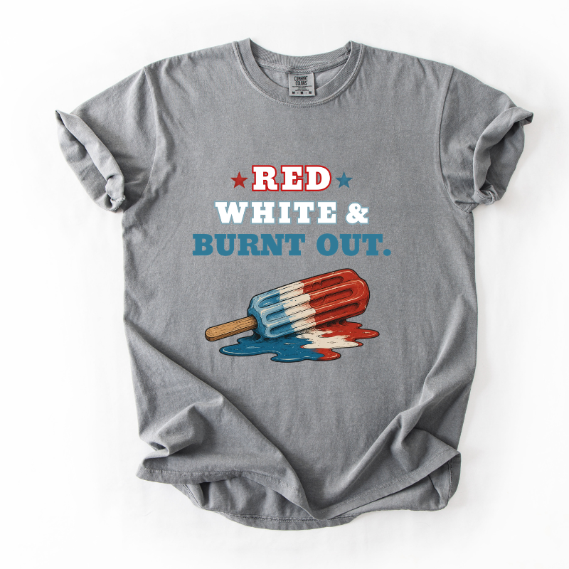 *PREORDER* RED, WHITE & BURNT OUT O&E EXCLUSIVE TEE - FOUR COLORS