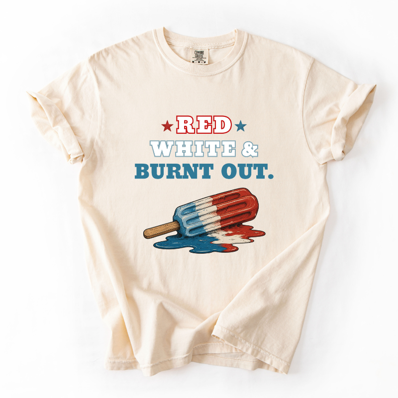 *PREORDER* RED, WHITE & BURNT OUT O&E EXCLUSIVE TEE - FOUR COLORS