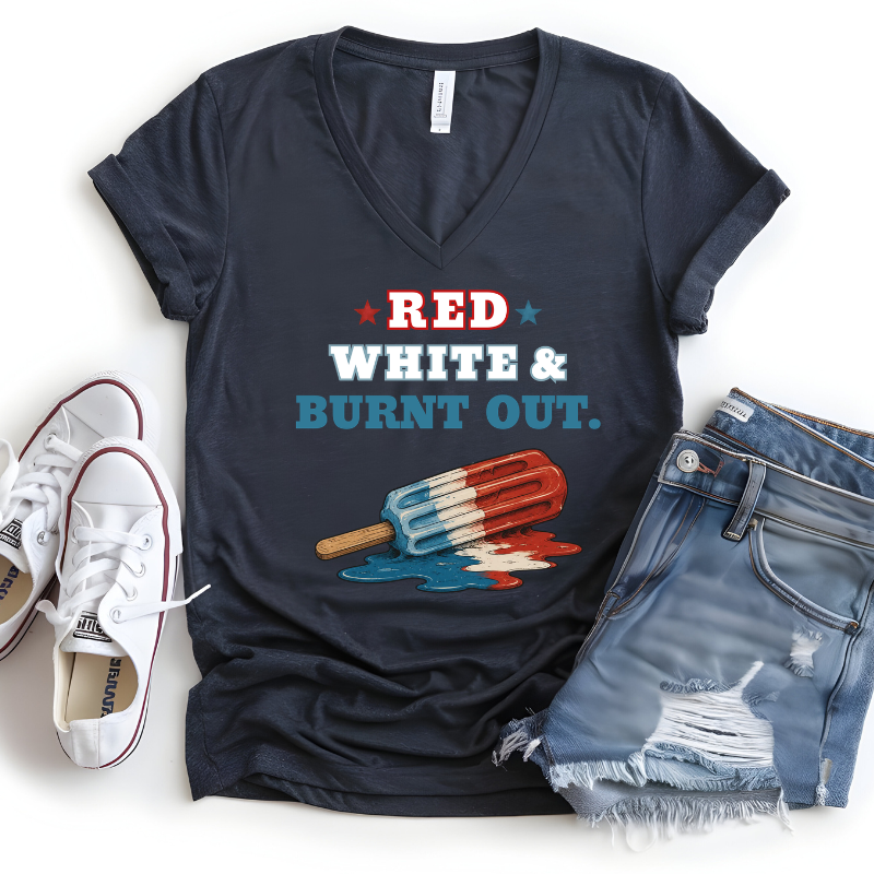*PREORDER* RED, WHITE & BURNT OUT O&E EXCLUSIVE TEE - FOUR COLORS