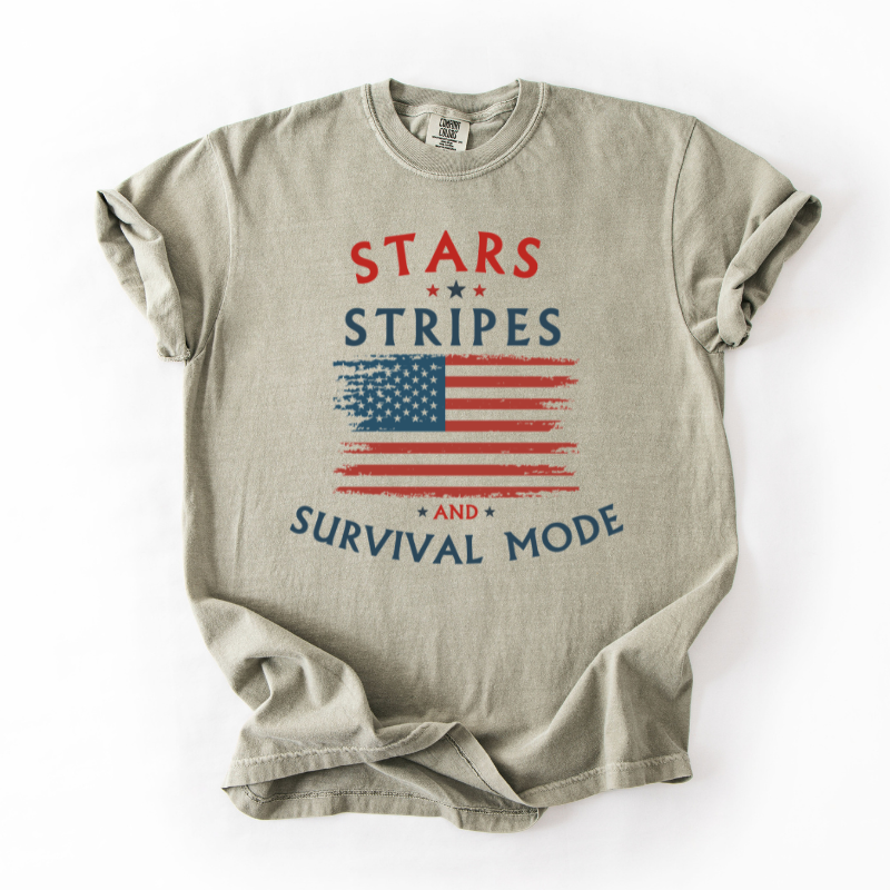 *PREORDER* STARS, STRIPES & SURVIVAL MODE O&E EXCLUSIVE TEE - THREE COLORS