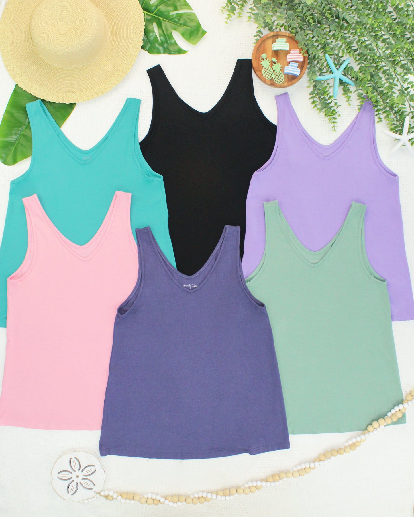 Vera V Neck Tank - Lavender
