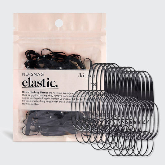 KITSCH NO-SNAG ELASTIC 100pc - CLEAR - BLACK
