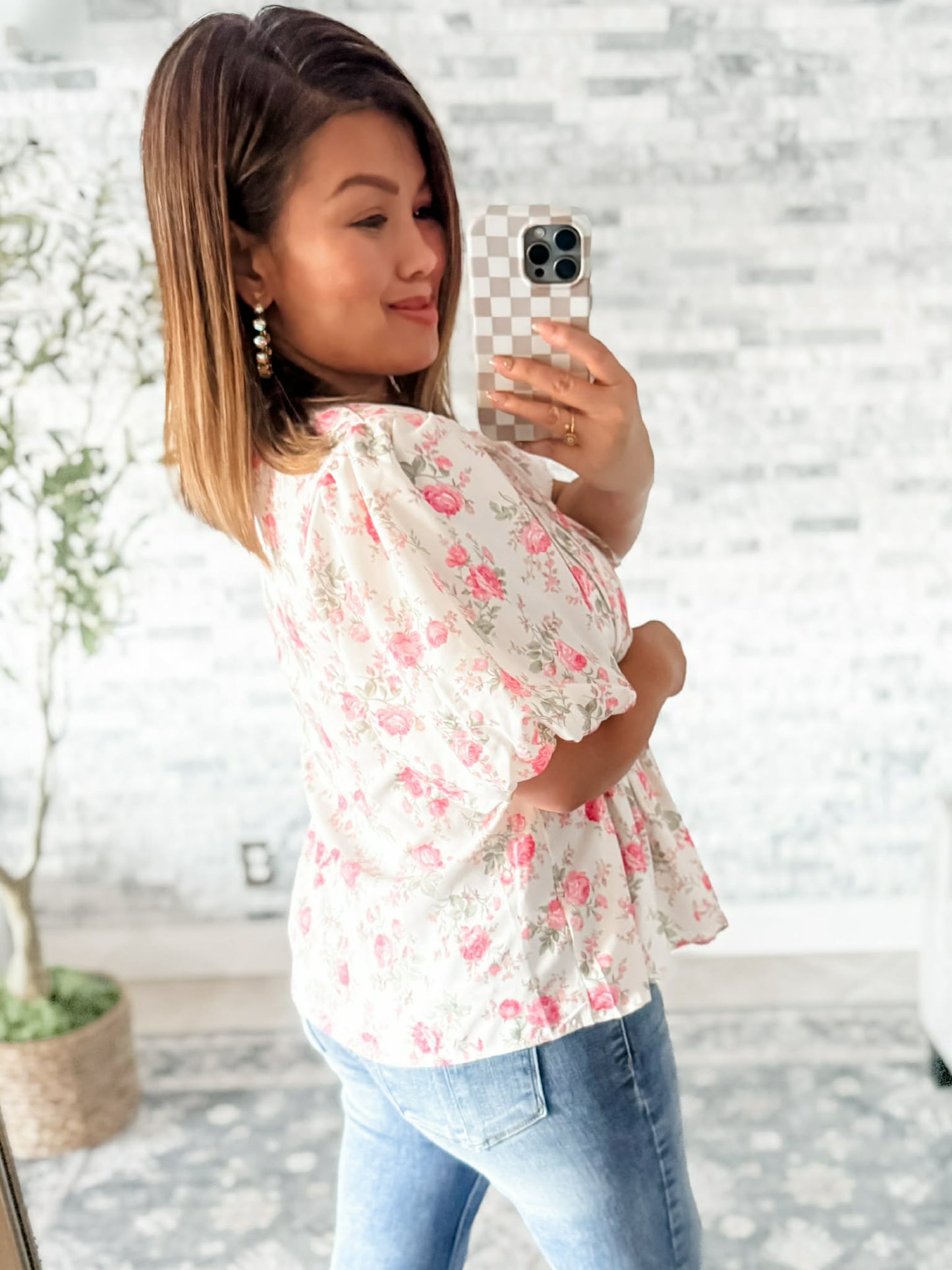 WITH A ROSY GLOW CREAM PLEATED TOP