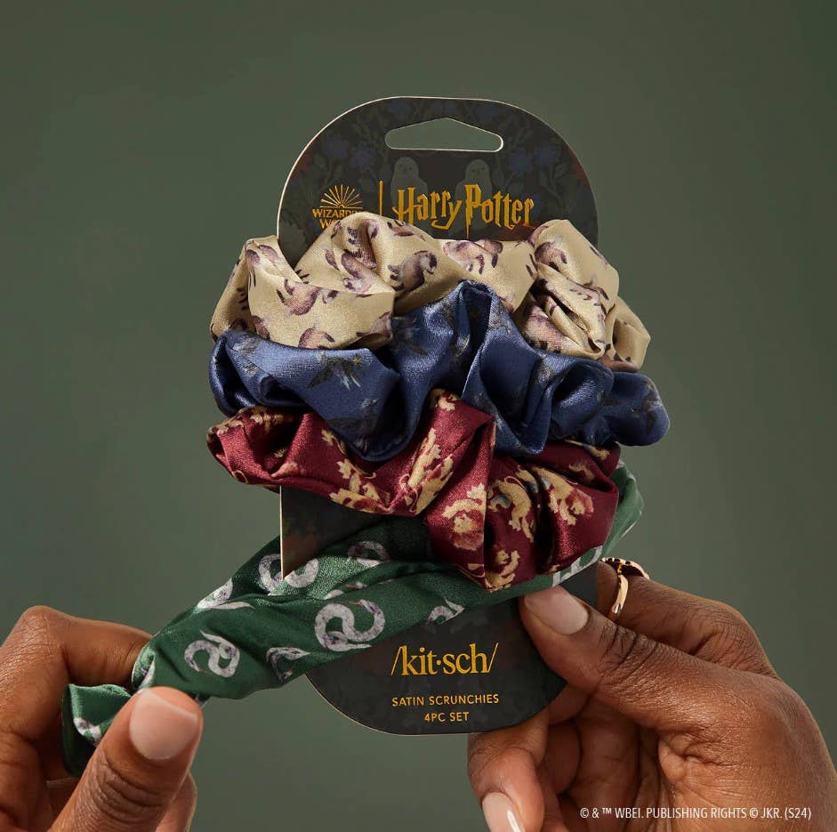 HARRY POTTER x KITSCH SATIN SLEEP SCRUNCHIES - 4 PC SET
