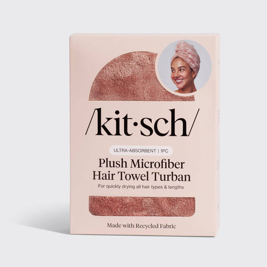 KITSCH TERRACOTTA PLUSH MICROFIBER HAIR TURBAN TOWEL