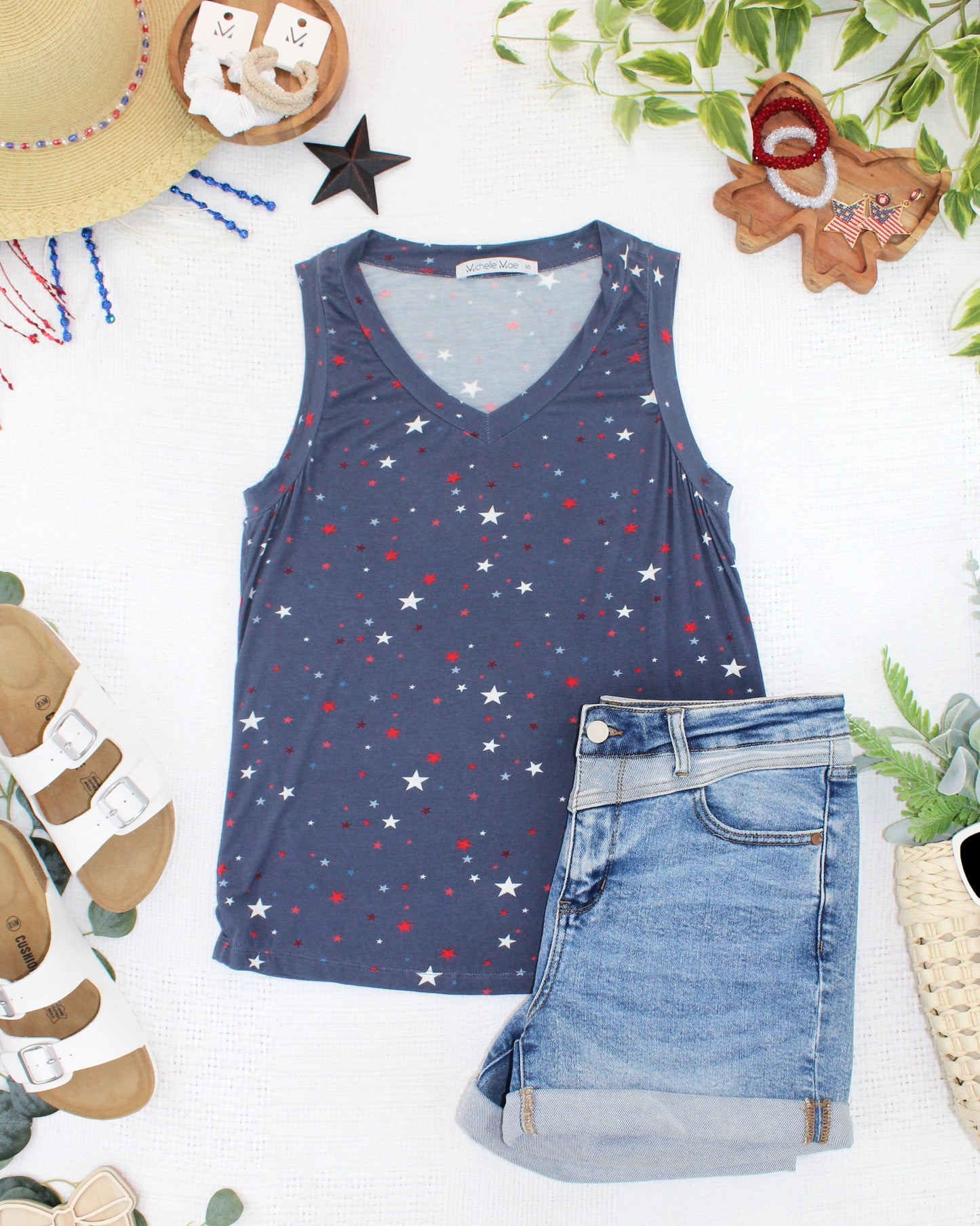 Noelle Tank - Navy Liberty Stars